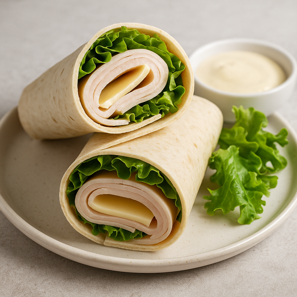 Wrap Frío de Pollo y Queso (Listo en 5 Minutos, Sin Cocinar)